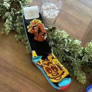 Eats Disney 2 pair socks Teal and Red Graphic Socks